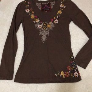 JW LA embroidered cotton top